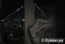 В Великих Луках водитель БМВ врезался в дерево (ФОТО)