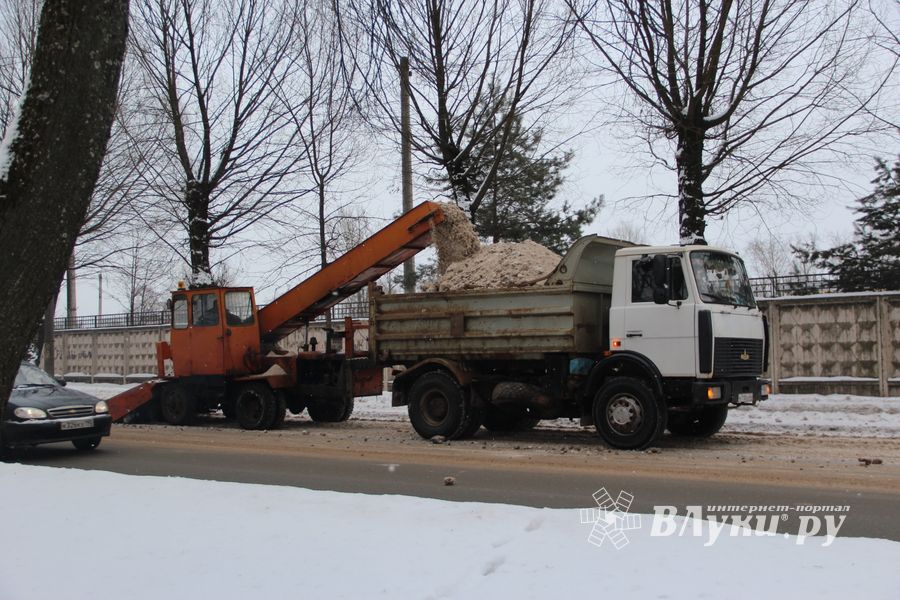 Улицы Великих Лук очищают от снега (ФОТО)