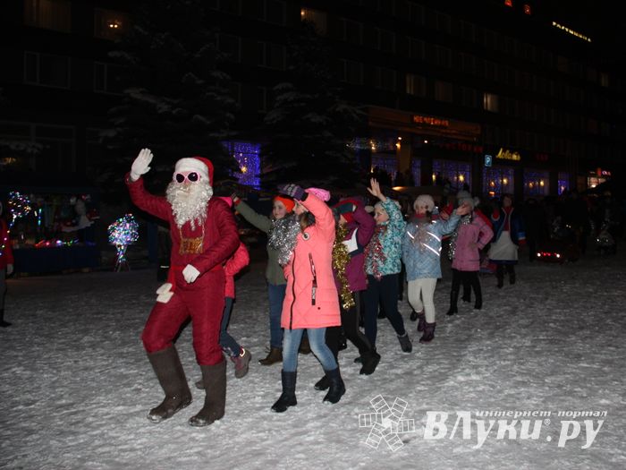В Великих Луках зажглась новогодная ёлка (ФОТО)