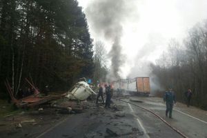 В Стругокрасненском районе произошло ДТП с возгоранием автомобилей (фото)