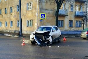 На ул. К. Либкнехта столкнулись Mitsubishi и Hyundai (ФОТО)