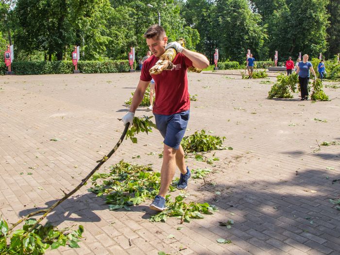 Небезразличные великолучане помогают убрать город после урагана (ФОТО)