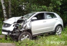 Сегодня днём в Великолукском районе нетрезвый водитель улетел в кювет (ФОТО)