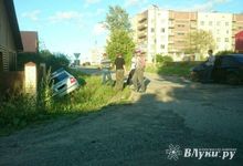 В Новосокольниках машина ДПС оказалась в кювете (ФОТО)