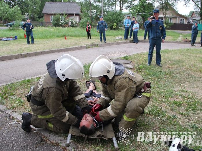 В Великих Луках прошли областные соревнования среди пожарных по спасению пострадавших