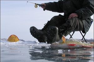 Члены общества слепых отправились на зимнюю рыбалку