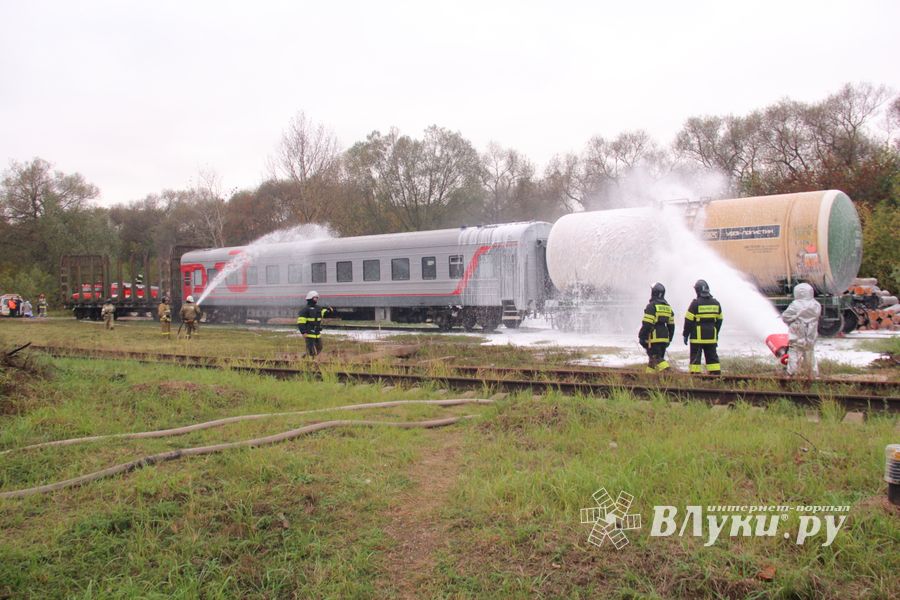 В Великих Луках тушили поезд (ФОТО)