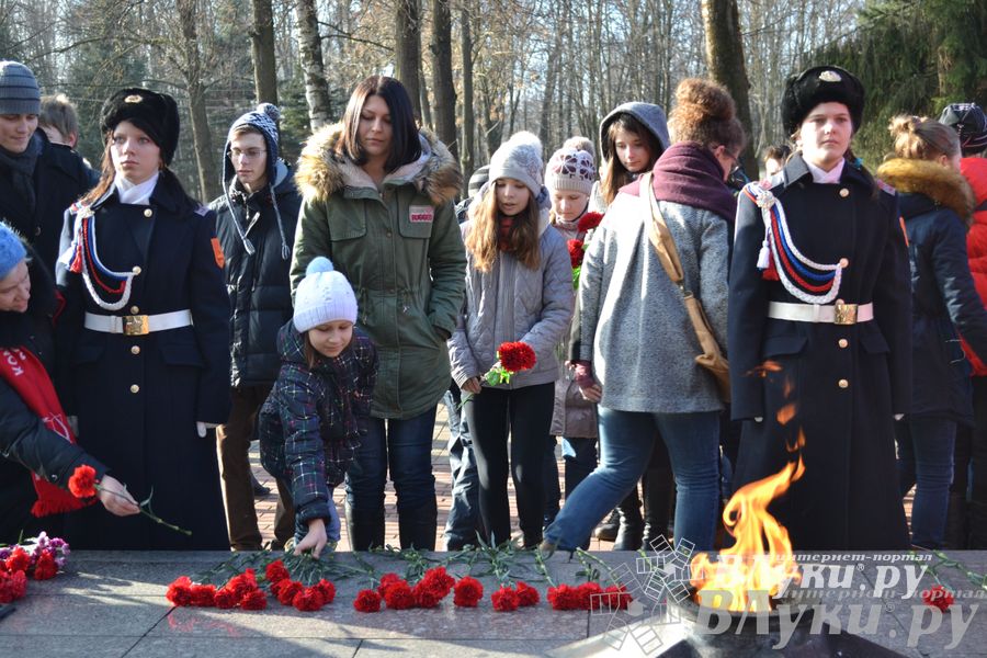 День защитника отечества в Великих Луках отметили памятным митингом и салютом
