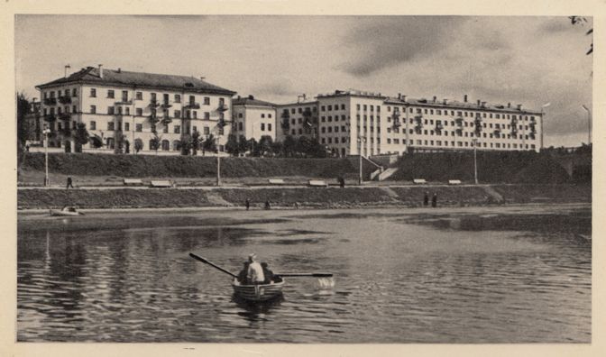 Вид с реки Ловать. 1966 год.