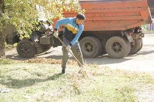 В Великих Луках убрали территорию у памятного знака рабочим ЛРЗ (ФОТО)