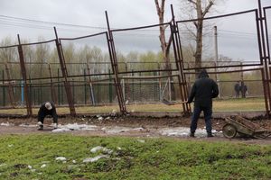 На острове Дятлинка проходит субботник