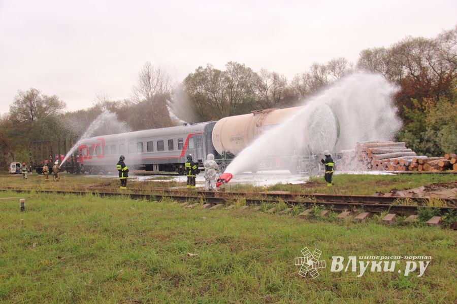 В Великих Луках тушили поезд (ФОТО)