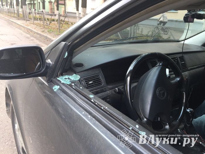 Автомобиль великолучанина попал под «обстрел» (ФОТО)