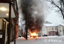 В Великих Луках горел «Ford Transit» (ФОТО)