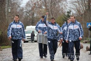 Эстафета Олимпийского огня в Изборске и Пскове