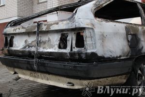 В Великих Луках полностью выгорела Ауди 100 (фото)
