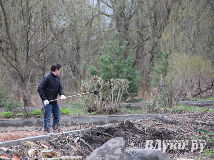 На острове Дятлинка проходит субботник