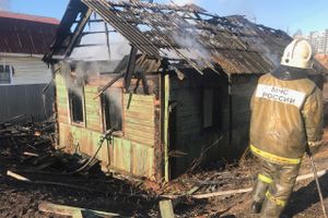 В Великих Луках сгорел нежилой дом (ФОТО; ВИЛЕО)