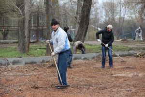 На острове Дятлинка проходит субботник