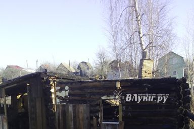 В Великолукском районе сгорела баня (фото)