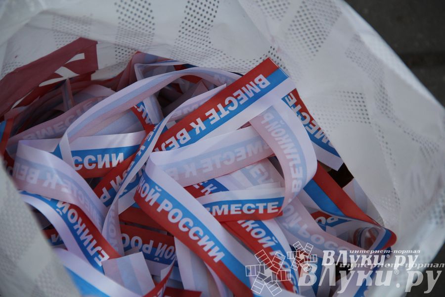 В Великих Луках прошла патриотическая акция, посвященная Дню флага России