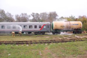 В Великих Луках тушили поезд (ФОТО)