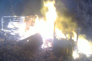 В Невельском районе сгорела баня (фото)