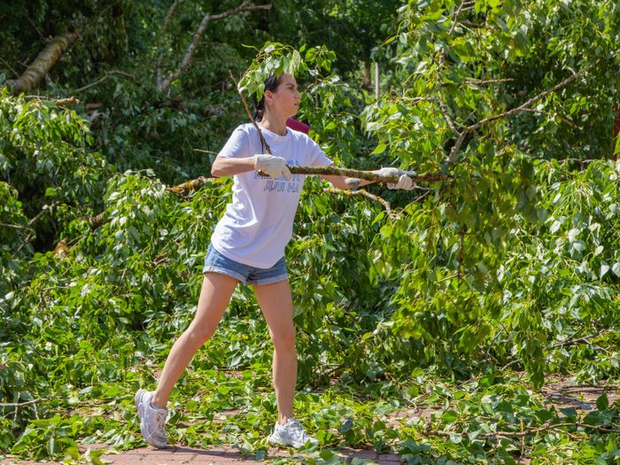 Небезразличные великолучане помогают убрать город после урагана (ФОТО)