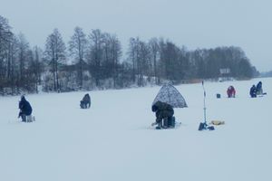 В Великолукском районе состоялся выезд общества слепых на зимнюю рыбалку (фото)