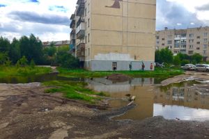 Великолучан беспокоит озеро во дворе дома (ФОТО)