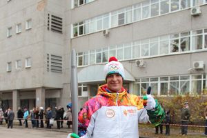 Эстафета Олимпийского огня в Изборске и Пскове