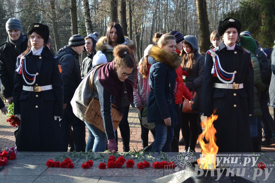 День защитника отечества в Великих Луках отметили памятным митингом и салютом