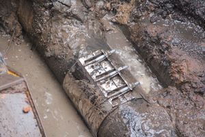 На пр-те Гагарина произошёл прорыв водопровода (ФОТО)