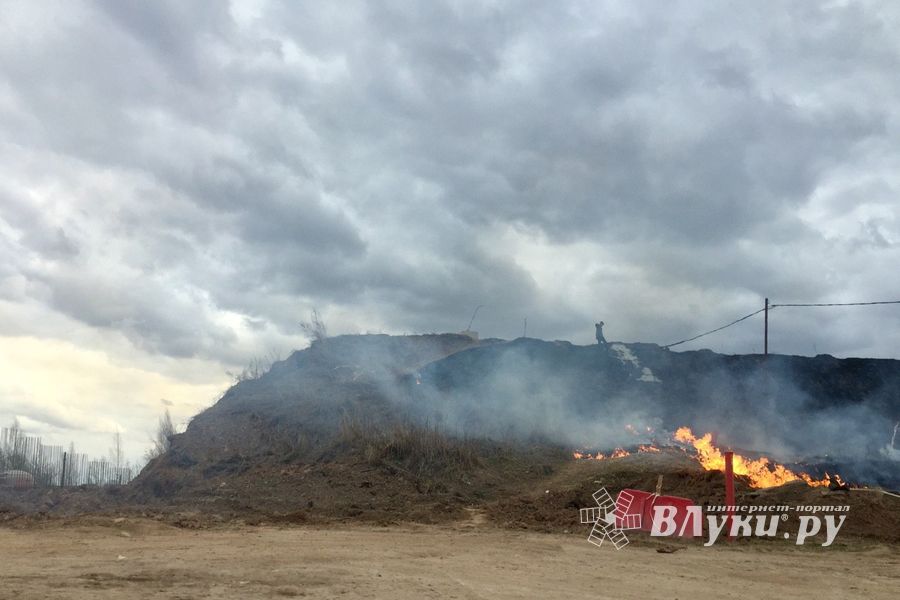 ФОТОФАКТ: В Великих Луках горит путепровод