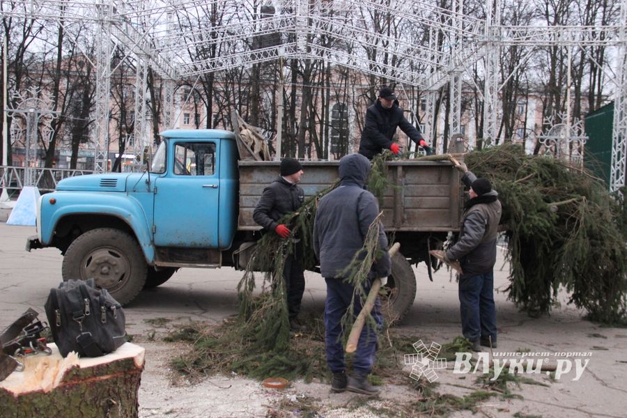 Необычное украшение сняли с главной ёлки Великих Лук (ФОТО)