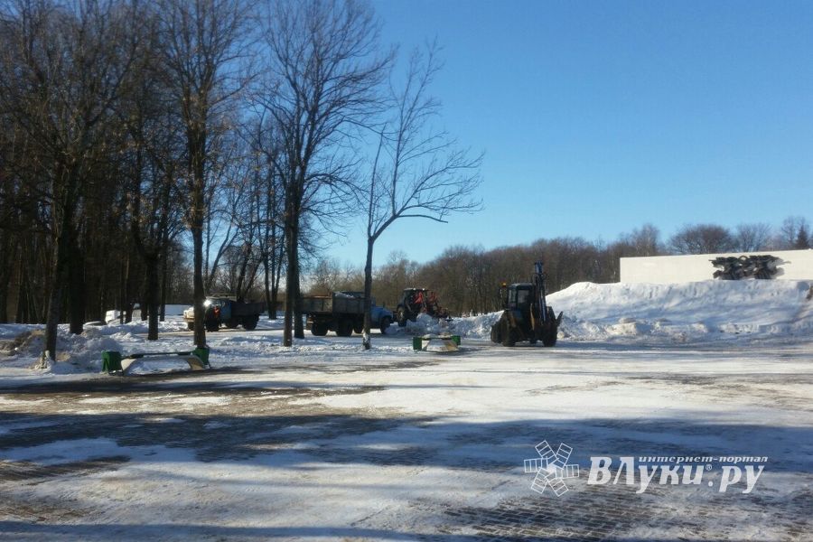 ФОТОФАКТ: В центральном городском парке чистят снег