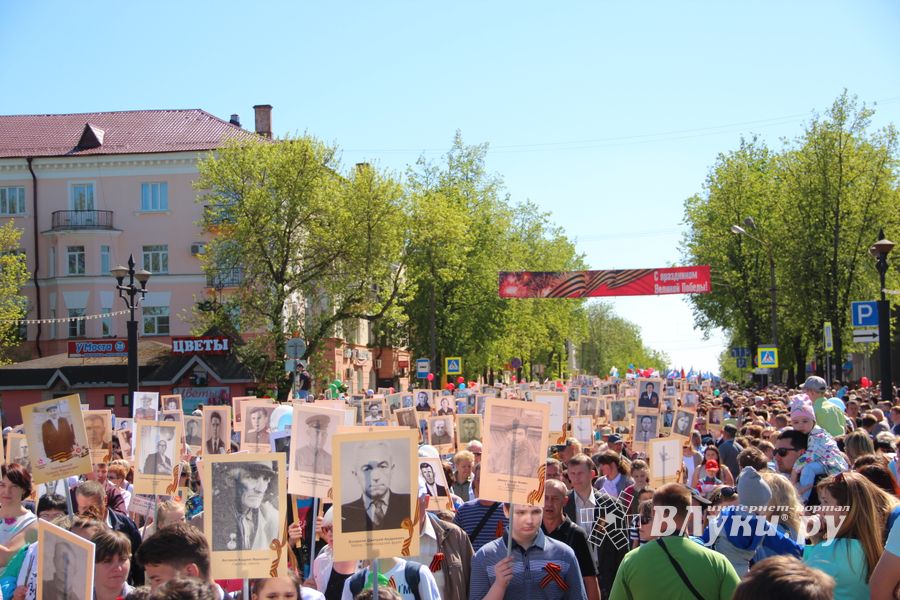 По центральному проспекту Великих Лук прошёл  «Бессмертный полк» (0+) (ФОТО)