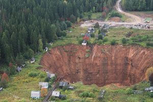 Провал в Соликамске за девять месяцев увеличился в 25 раз (фото)