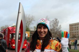 Эстафета Олимпийского огня в Изборске и Пскове