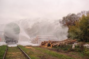 В Великих Луках тушили поезд (ФОТО)