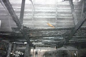 В Великих Луках сгорела хозпостройка (фото)