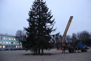 Необычное украшение сняли с главной ёлки Великих Лук