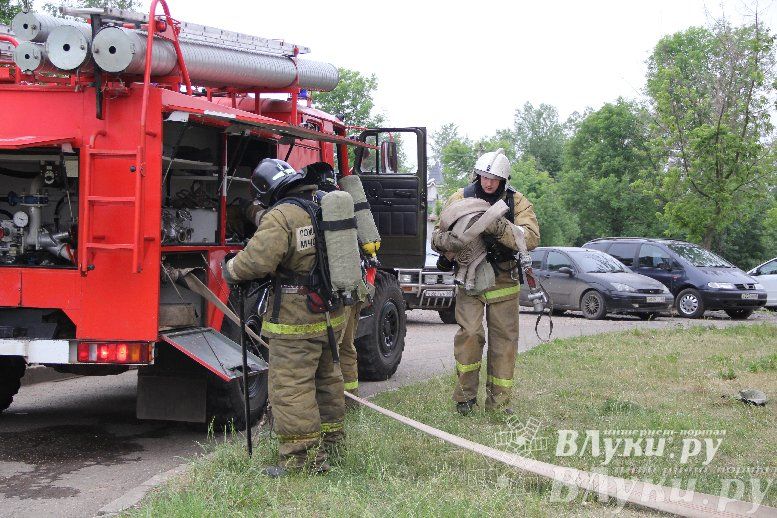 В Великих Луках прошли областные соревнования среди пожарных по спасению пострадавших