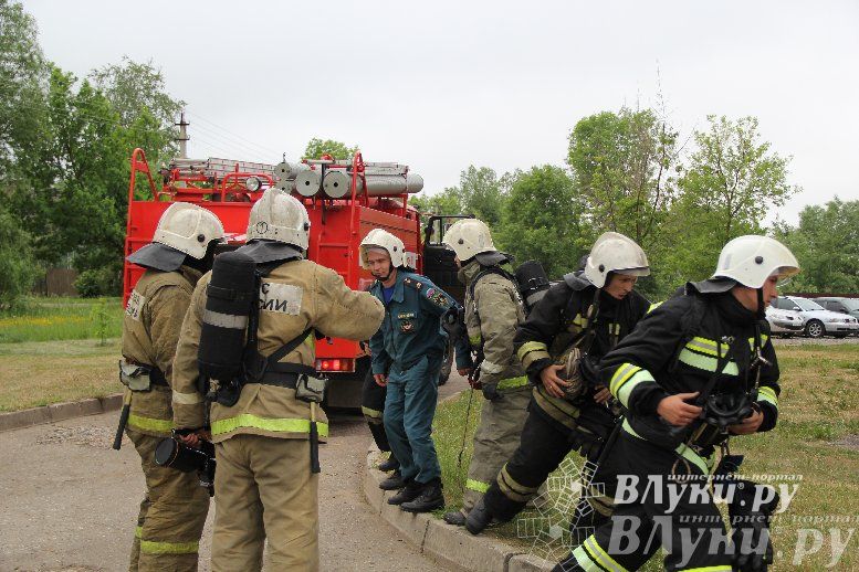 В Великих Луках прошли областные соревнования среди пожарных по спасению пострадавших