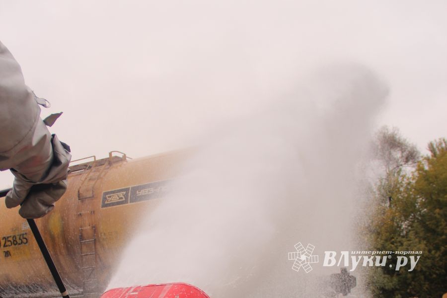 В Великих Луках тушили поезд (ФОТО)