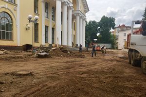 Начались работы по благоустройству территории вокруг Драмтеатра (ФОТО)