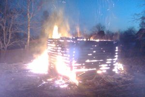 В Невельском районе сгорела баня (фото)