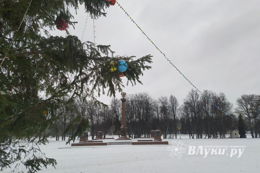 Главную новогоднюю ёлку в Великих Луках нарядили к праздникам (ФОТО)