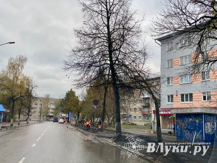В Великих Луках на улице Зверева обновляют тротуар (ФОТО)