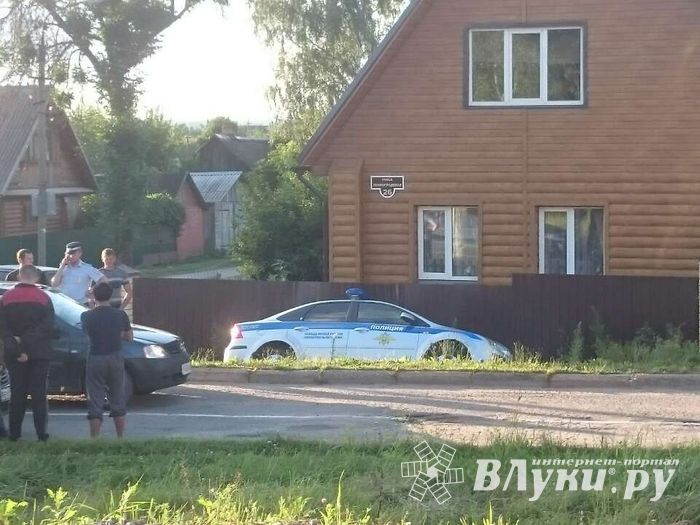 В Новосокольниках машина ДПС оказалась в кювете (ФОТО)